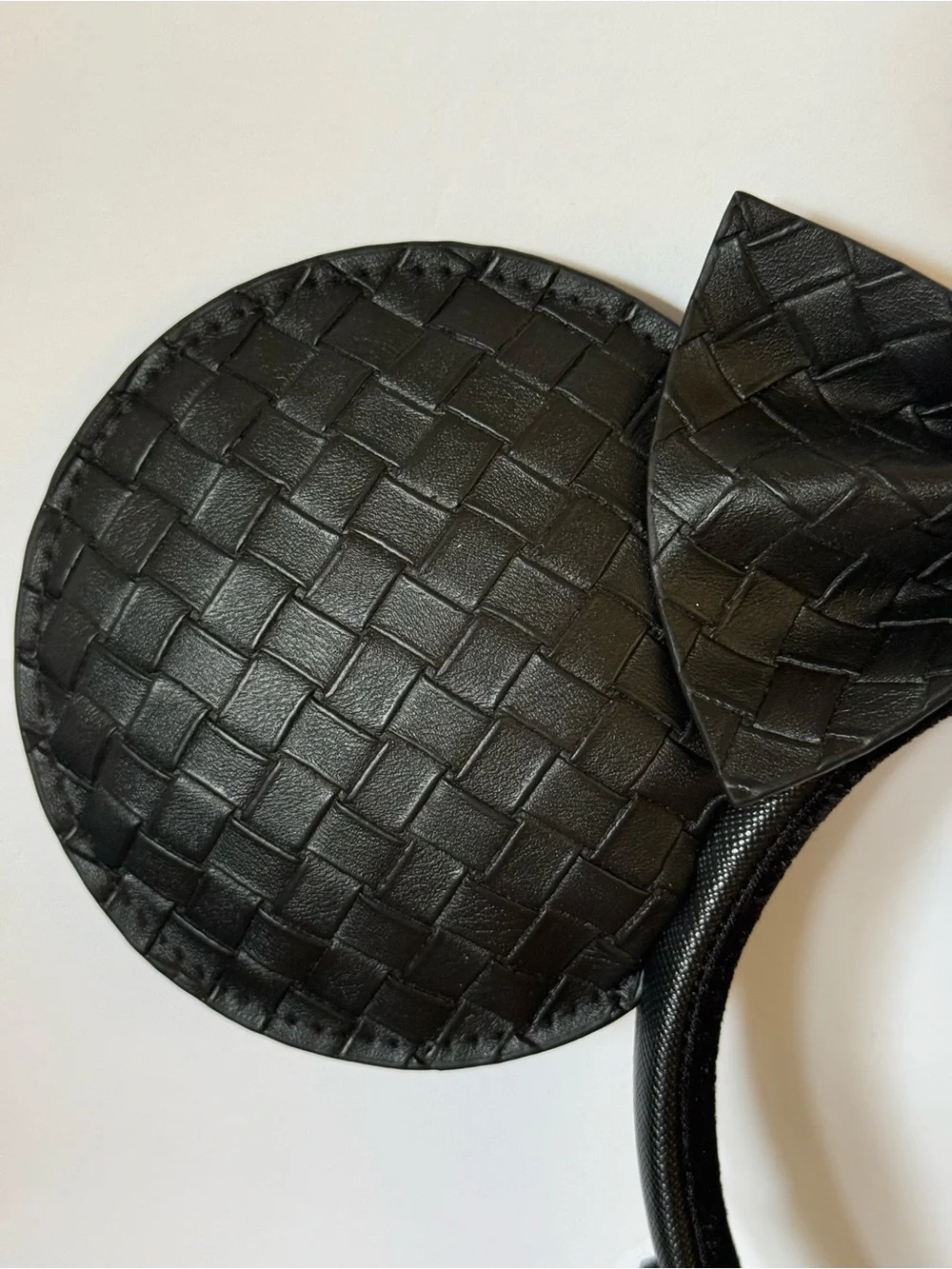 Disney Parks Loungefly Black Woven Ears Headband Removable Bow New